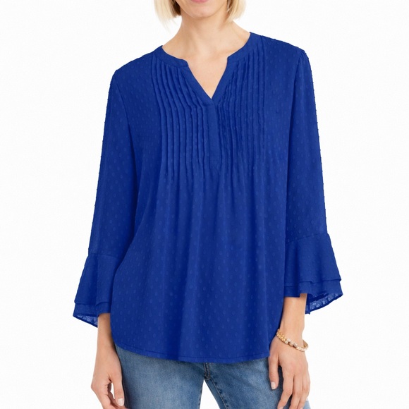 Charter Club Tops - Charter Club Royal Blue Textured Blouse
